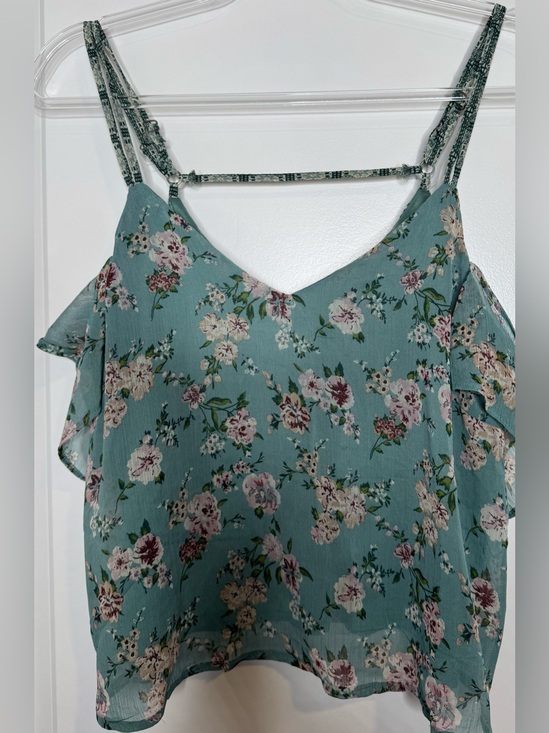 Xhilaration Tops - Xhilaration Mint Floral Spaghetti Strap Cami size small